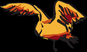 Abstract Flying Duck Silhouette PNG image with transparent background