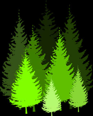 Abstract Forest Glowing Gradient PNG image with transparent background