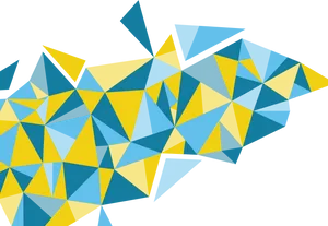 Abstract Geometric Background Blue Yellow PNG Image