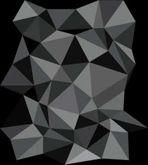 Abstract Geometric Black Gray Polygon Background PNG image with transparent background