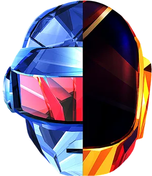 Abstract Geometric Daft Punk Helmet PNG Image