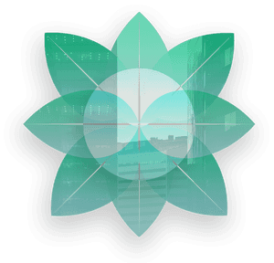 Abstract Geometric Floral Design PNG image with transparent background