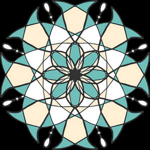 Abstract Geometric Floral Pattern PNG with transparent background