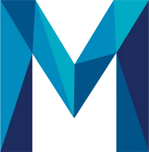 Abstract Geometric Letter M PNG Image