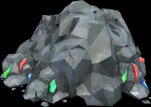 Abstract Geometric Rock Formation PNG with transparent background