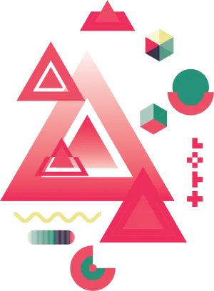 Abstract Geometric Shapes Art PNG Image