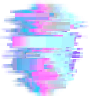 Abstract Glitch Art Portrait PNG Image