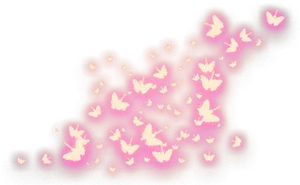 Abstract Glowing Butterflies Effect PNG Image