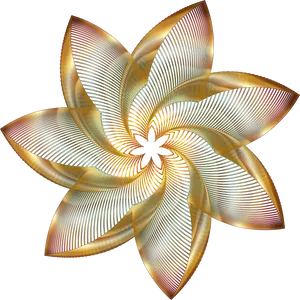 Abstract Golden Flower Design PNG Image