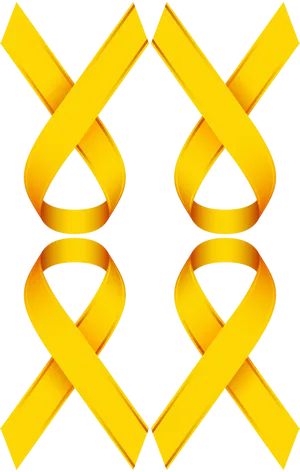 Abstract Golden Ribbon Design PNG Image