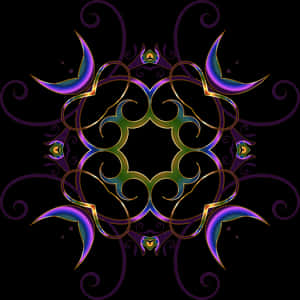 Abstract Golden Swirls Pattern PNG image with transparent background