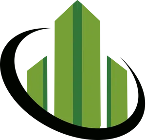 Abstract Green Building Logo PNG Image