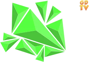 Abstract Green Crystal Shapes PNG Image