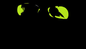 Abstract Green Eye Shapeson Black Background PNG image with transparent background