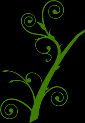 Abstract Green Floral Design PNG image with transparent background