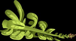 Abstract Green Floral Graphic PNG image with transparent background