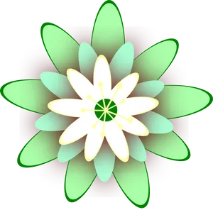 Abstract Green Flower Illustration.png PNG Image