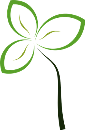 Abstract Green Leaf Design PNG Image