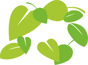 Abstract Green Leaves Graphic PNG Image