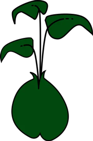 Abstract Green Seedling Graphic PNG Image