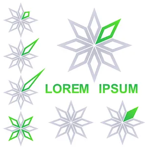 Abstract Green Star Logo Design PNG Image