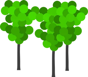 Abstract Green Trees Vector PNG Image