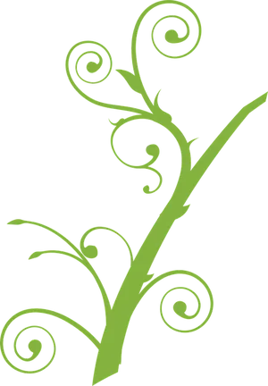 Abstract Green Vine Design PNG Image