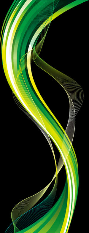 Abstract Green Wave Design PNG image with transparent background
