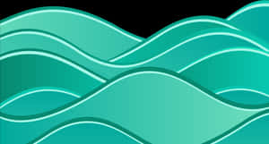 Abstract Green Waves Background PNG