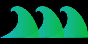 Abstract Green Waves Graphic PNG with transparent background