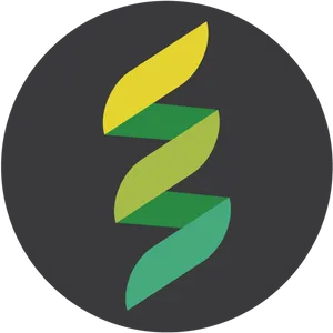 Abstract Green Yellow Swirl Logo PNG Image