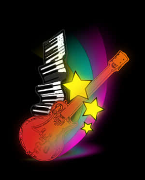 Abstract Guitar Piano Fusion Art PNG image with transparent background