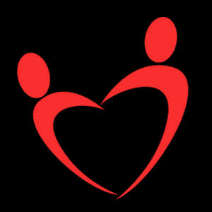 Abstract Heart Embrace Valentines PNG image with transparent background