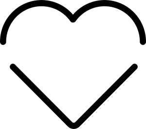 Abstract Heart Outline Black Background PNG Image