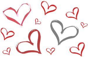 Abstract Hearts Artwork PNG Image