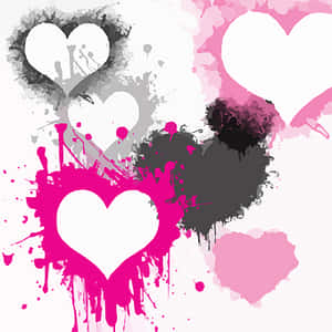 Abstract Hearts Artwork PNG image with transparent background