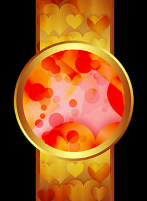 Abstract Hearts Clock Face PNG image with transparent background