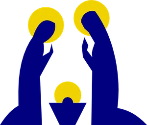 Abstract Holy Family Silhouette PNG Image