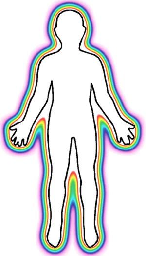 Abstract Human Outline Aura Glow PNG Image