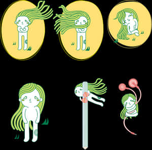 Abstract Humanoid Illustrations PNG image with transparent background