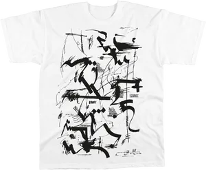 Abstract Ink Art T Shirt Design PNG Image