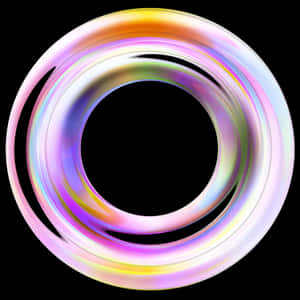 Abstract Iridescent Ring Art PNG image with transparent background