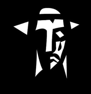 Abstract Jesus Portrait Blackand White PNG image with transparent background
