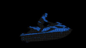 Abstract Jet Ski Racer Digital Art PNG image with transparent background