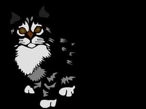 Abstract Kitten Illustration PNG image with transparent background