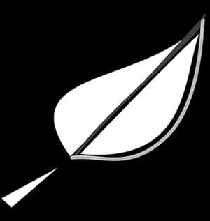 Abstract Leaf Graphic Blackand White PNG image with transparent background