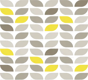 Abstract Leaf Pattern Yellow Accents PNG Image