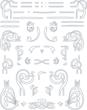 Abstract Line Art Design Elements PNG Image