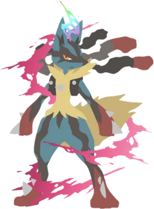 Abstract Lucario Artwork PNG Image