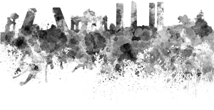 Abstract Madrid Skyline Silhouette PNG image with transparent background